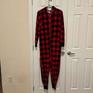 Totally Pink Fleece Women’s Onesie Pajama with Hood (M)